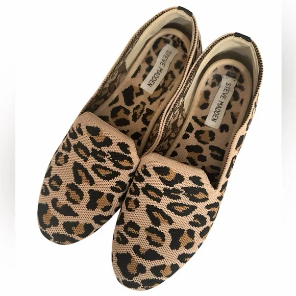 Steve Madden Leopard Sabin Fabric Knit Flat Women Size 9.5 - Picture 9 of 9